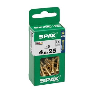 Tornillo Spax Cabeza Plana Bicro 4.5x25 S - 15 unidades
