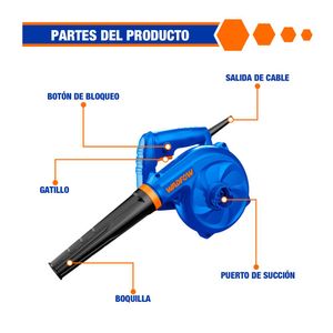 Sopladora De Aire 600w 2 En 1 Ergonómico Wadfow - Wab15601