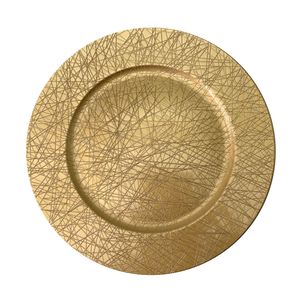 Plato de Sitio Rayado Dorado 33 cm