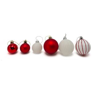 Set X36 Bolas Rojo Blanco 4 cm/6 cm