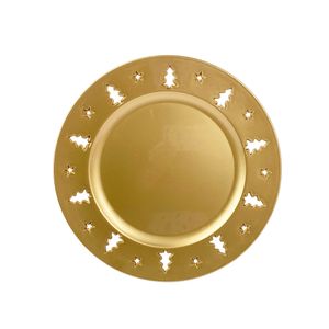 Plato De Sitio Borde Arbol Dorado 33 cm