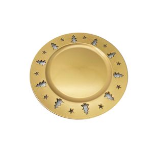 Plato De Sitio Borde Arbol Dorado 33 cm