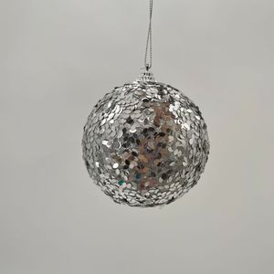 Bola Puntos Plateado 10 cm