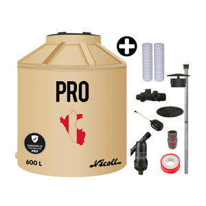 COMBO Tanque de agua Arena Pro 600 litros + Kit de Accesorios + 2 Cartuchos Repuesto Filtro De Sedimentos 5u Agua Vida