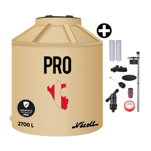 COMBO Tanque de agua Arena Pro 2700 litros + Kit de Accesorios + 2 Cartuchos Repuesto Filtro De Sedimentos 5u Agua Vida