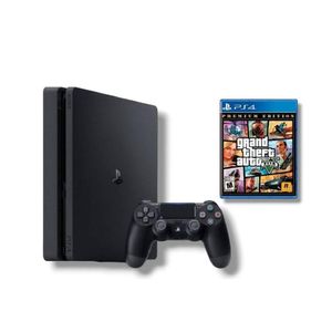 Consola playstation 4 Slim 500GB NEGRO+juego GTAV Reacondicionada