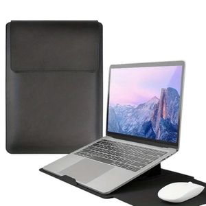 Funda Ultra Delgada para Portátil de Cuero Sintético Negro