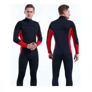 Wetsuit L cierre pecho neopreno 3mm negro rojo