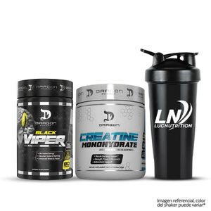 Creatina dragon pharma 300 G + Black Viper 90 Cápsulas + shaker