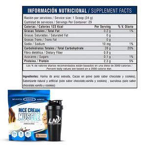 Crema de arroz 1.2 kg Bluhealth Nutrition Cookie and cream