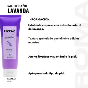 SAL DE BAÑO LAVANDA 400G NEVADA