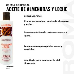 PACK 2 CREMA CORPORAL ACEITE DE ALMENDRAS Y LECHE 500ML