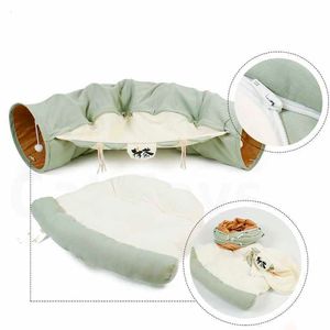 Túnel Cama Y Juego Multifuncional Para Gatos Verde