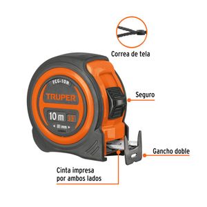 Wincha 10 Metros Compacta Contra Impactos TRUPER 102332