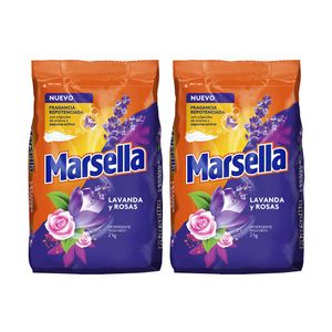 Pack Detergente MARSELLA Lavanda y Rosas Bolsa 2kg x 2un