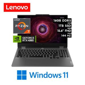 Laptop Lenovo LOQ 15AHP9 - AMD Ryzen 7 8845HS 16GB 1TB SSD NVIDIA RTX 4060 8GB 15.6″ FHD 144Hz W11