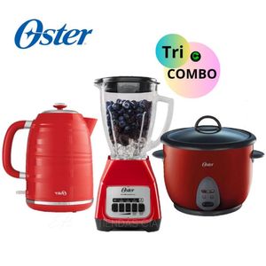 TRICOMBO Oster ROJO Licuadora BLSTKAGRPB 2V pulso  Olla ARROCERA