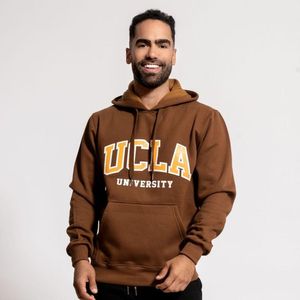 Polera oversize afranelado UCLA marrón café Arcoi