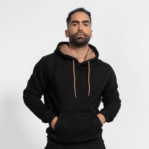 conjunto buzo de algodón polera y jogger para hombre negro Arcoi