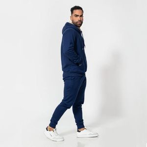 conjunto buzo de algodón polera y jogger azul acero Arcoi