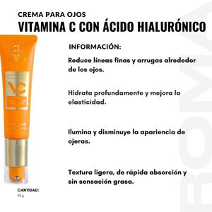 PACK 3 CREMA PARA OJOS VITAMINA C CON ÁCIDA HIALURÓNICO 30G ESTELIN