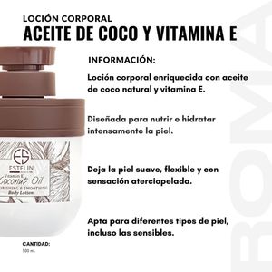 PACK 3 LOCIÓN CORPORAL ACEITE DE COCO Y VITAMINA E 300ML ESTELIN