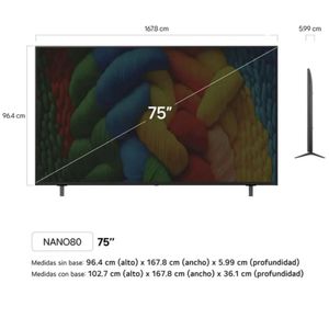 TELEVISOR LG NANOCELL 75" UHD 4K SMART TV  CON THINQ AI 75NANO80ASA(2025)