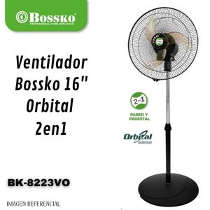 Ventilador Bossko Orbital 16" 2 en 1 con 5 aspas Acrílicas - BK-8223VO – NARANJA