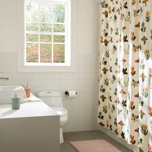 Cortina de Baño Algodón Twill Estampado 180 x 190 cm