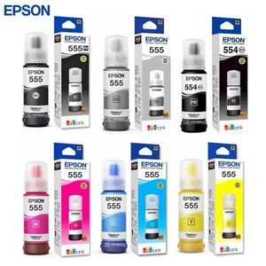 Kit 6 colores Tinta Epson 555 y 554 Para L8160, L8180 - 70ml