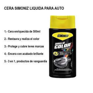 Cera Simoniz Líquida 500ML 3 En 1 Negro