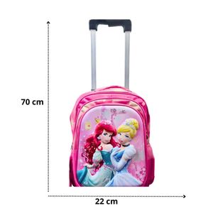 Mochila con Rueditas para Niñas Disney Ariel y Cenicienta