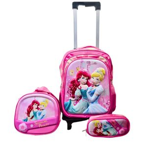Mochila con Rueditas para Niñas Disney Ariel y Cenicienta