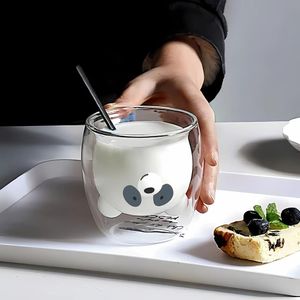 Vaso de Vidrio Borosilicato Doble Capa Modelo Panda  715PD08