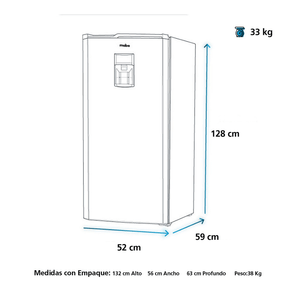 Refrigeradora Rmu202pxprs1 Inoxidable Mabe 187 litros Gris