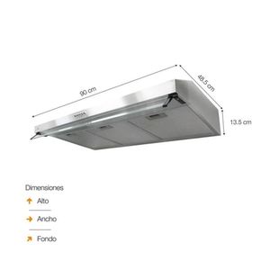 CAMPANA EXTRACTORA SOLE ANCHO 90CM 3120TURE17CO ROMA 2M INOXIDABLE