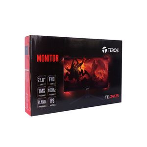 Monitor plano TEROS TE-2415S 23.8" FHD IPS 120Hz 1ms con HDMI y DP, color negro