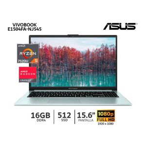 Laptop Asus Vivobook E1504FA-NJ545 AMD Ryzen 5-7520U 16Gb Ram/ 512Gb SSD/ 15,6 FHD-Grey Green
