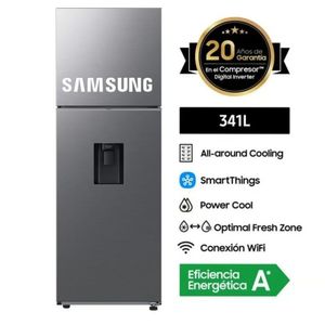 REFRIGERADORA SAMSUNG 341L TOP MOUNT FREEZER ALL AROUND COOLING - RT35DG5720S9 SILVER