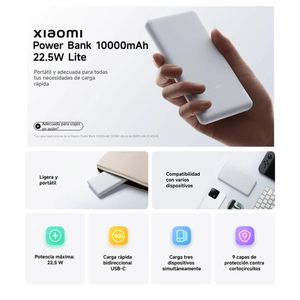 Power Bank Xiaomi 22.5W Lite Light Gray 10000 mAh