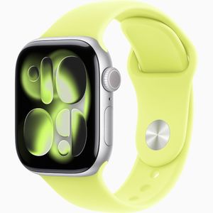 Apple Watch Series 11 Silver Aluminio GPS 42mm + Sport Band Neon Yellow