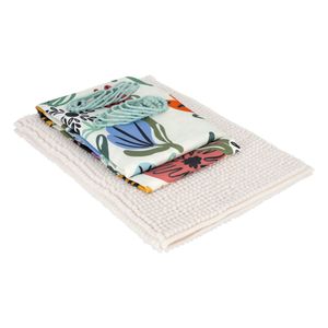 Set Cortina más Alfombra y Ganchos De baño 180 x 180 cm