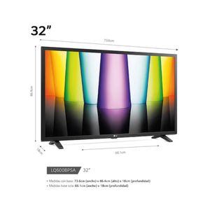 TELEVISOR  LG 32" HD SMART TV WEBOS22 32LQ600BPSA - NEGRO