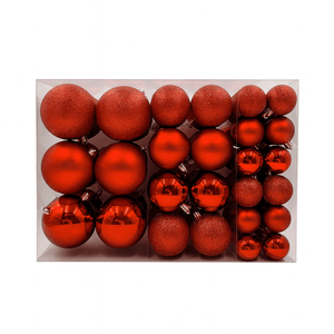 Set de 122 Bolas de Árbol 4/6/8cm Rojo Orange