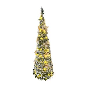 Árbol de Navidad Desplegable con Deco Nevado 180cm Orange