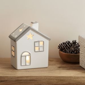 Adorno Casa con Luz 12x9.5cm Cuentos del Bosque Orange