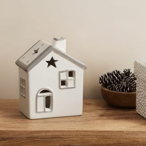 Adorno Casa con Luz 12x9.5cm Cuentos del Bosque Orange