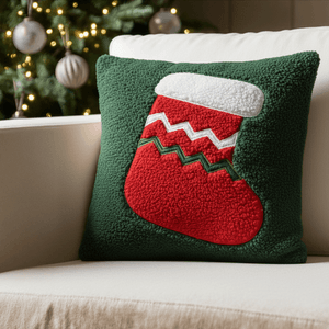 Cojin con bota Bordada 40x40cm Cuentos de Navidad Orange