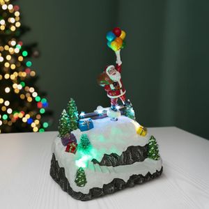 Pueblo Iluminado con Papá Noel y Globos 6 LEDS