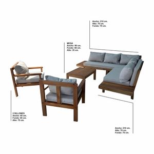 Juego de Terraza Palace 7 personas con mesa